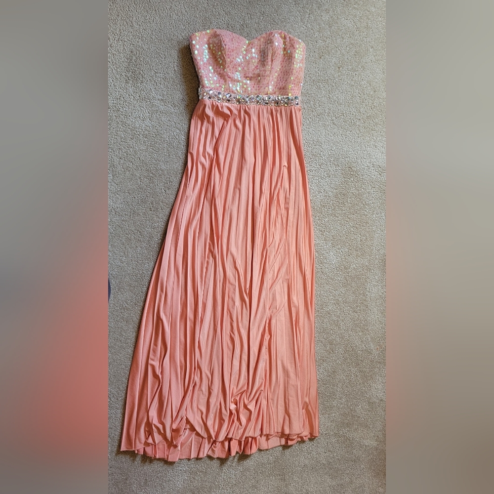 Speechless Strapless Sequin Beaded Top, Empire Wa… - image 1